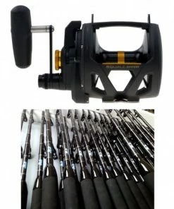 Offshore Combos Penn Squall SQL50VSW 2-Speed Lever Drag Reel / Sloopster F5 Standup Rod Combo