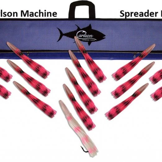 Trolling Lures Carlson Machine Spreader Bar 36" With 14 9" Machine Lures And 12" Machine Stinger 3 Trolling Lures Carlson Machine Spreader Bar 36" With 14 9" Machine Lures And 12" Machine Stinger